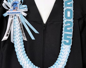 Custom Graduation Lei – School Logo, Colors, Class of 2026 Ribbons