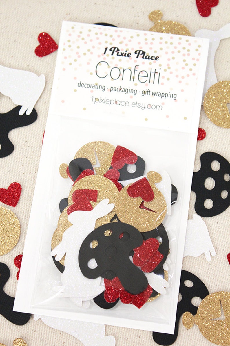 Down the Rabbit Hole Glitter Confetti 60 pieces Table confetti Party Decorations Alice In Wonderland inspired