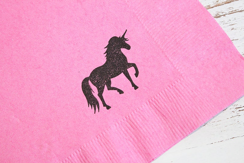 5 of each design Magical Unicorn Party Napkins 14 fold Luncheon napkins Set of 25 - 3 ply