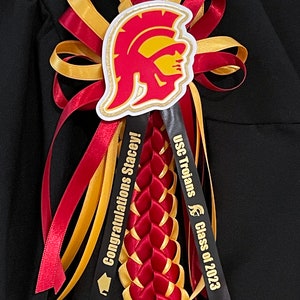 CUSTOM Graduation Lei for any school High School or College grad lei, custom school logo & colors Class of 2024 Personalized image 6