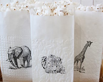 Safari Animal Favor Bags - Set of 10 Birthday Thank You Bags