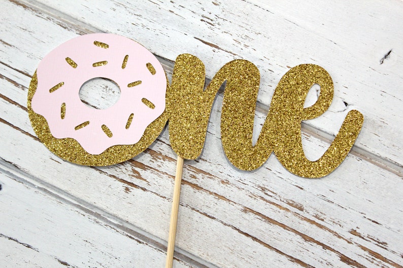 Download Paper Party Supplies Party Supplies Baby S 1st Birthday One Donut Cake Toppers Pink And Gold Birthday Sweet One
