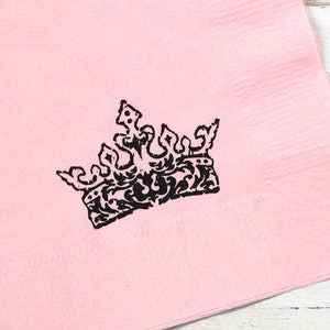 Princess Crown Party Napkins Set of 25 3 ply, 1/4 fold Luncheon napkins image 1