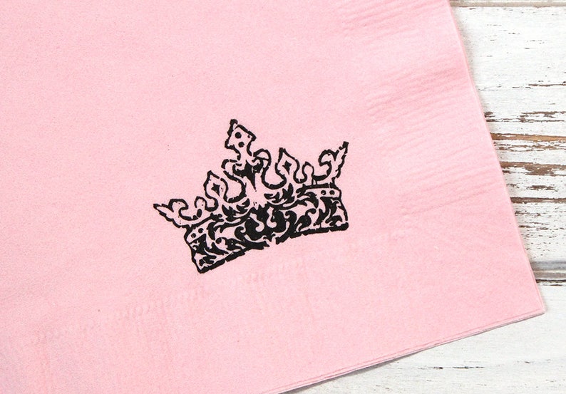 Princess Crown Party Napkins Set of 25 3 ply, 1/4 fold Luncheon napkins image 1