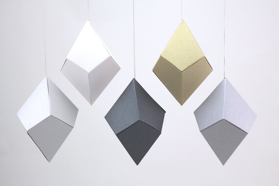 geometric paper gem ornaments