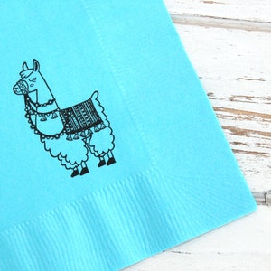 Llama Party Napkins - Set of 25 - 3 ply, 1/4 fold Luncheon napkins - Personalization available