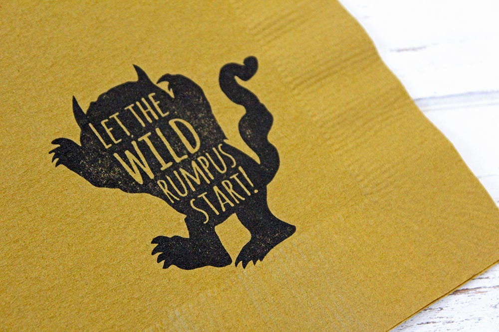 Wild Rumpus Napkins - Set of 25 - 3 ply, 1/4 fold Luncheon napkins, W…