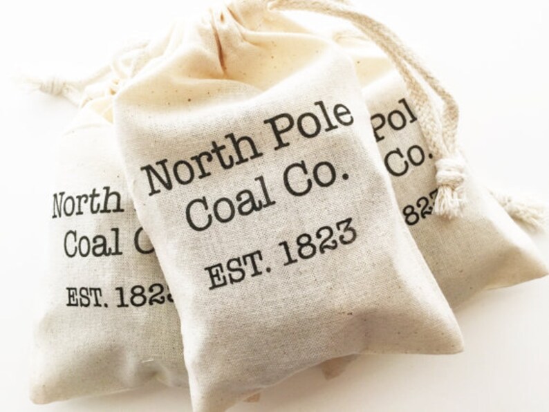 North Pole Coal Company Christmas Coal Gift Bags 4x6 Set of 10 christmas party favors secret santa gag gifts