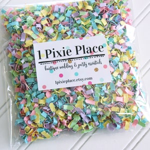 Handmade Paper Confetti - Pastels - Birthday confetti, wedding toss, gift packaging, easter basket stuffing