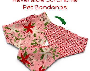 Pañuelo navideño para perros - Diseños reversibles - Sin nudos - Fácil de poner y quitar