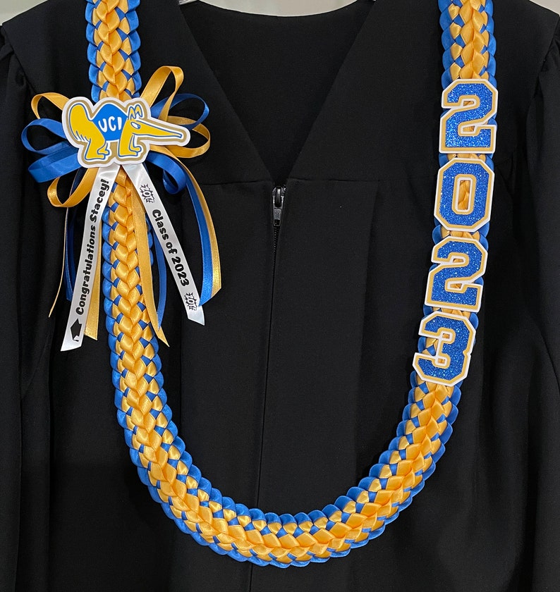 2024 Custom Graduation Lei for High school or College Grad custom school logo & colors Personalized lei, USC, UCLA, UC Irvine image 9