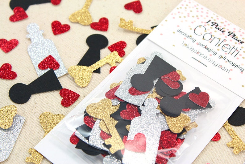 Drink Me Glitter Confetti 100 pieces Alice in Wonderland inspired Table confetti Party Decorations