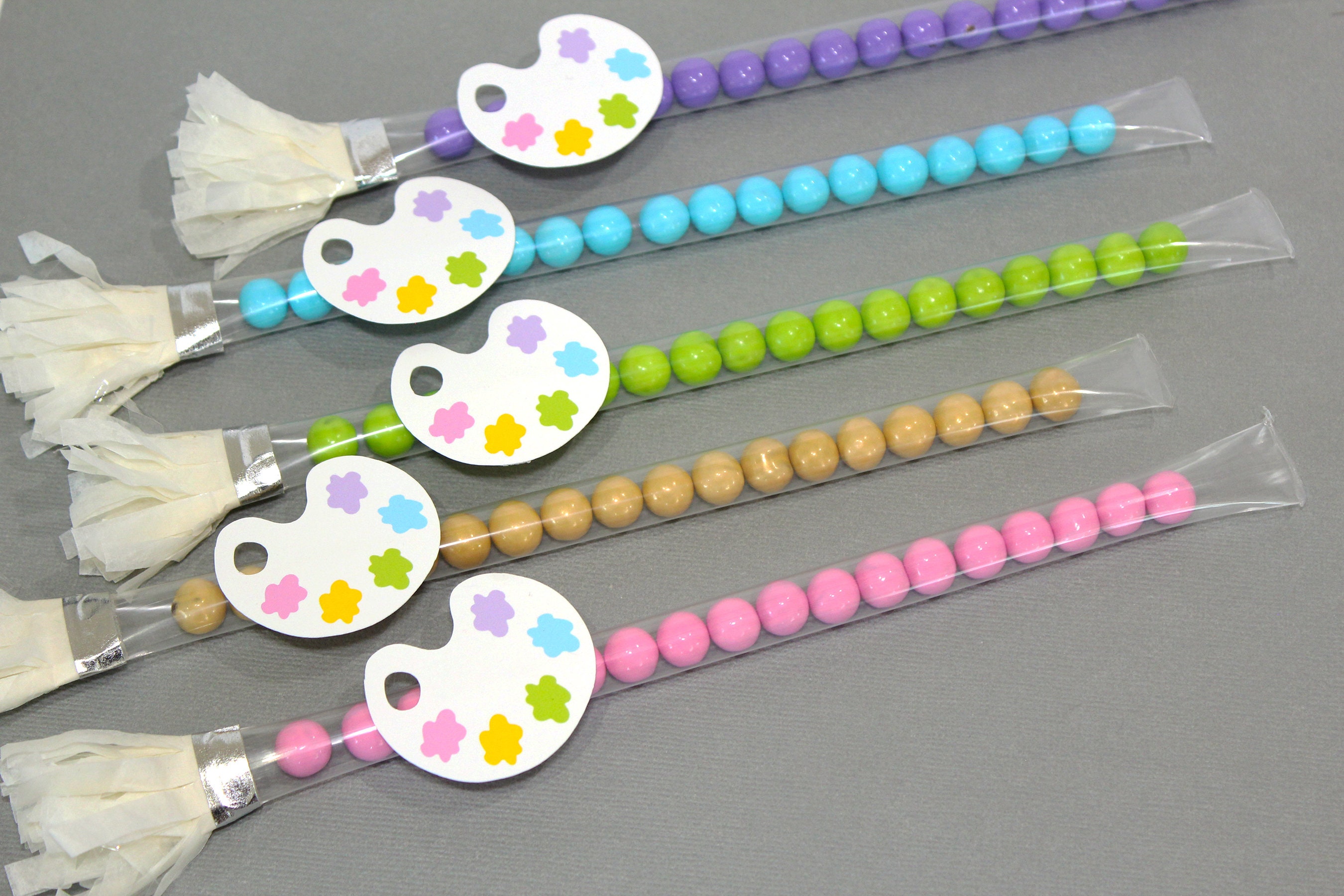 Paint Brush Candy Wands Set of 10 Art Party favors Paint Etsy