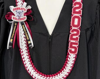 Custom Graduation Lei 2026– School Colors & Logo, Personalized Keepsake