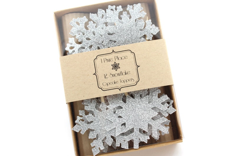 Assorted shapes Disney Frozen Party Large Snowflake Glittery Cupcake Toppers Set of 12