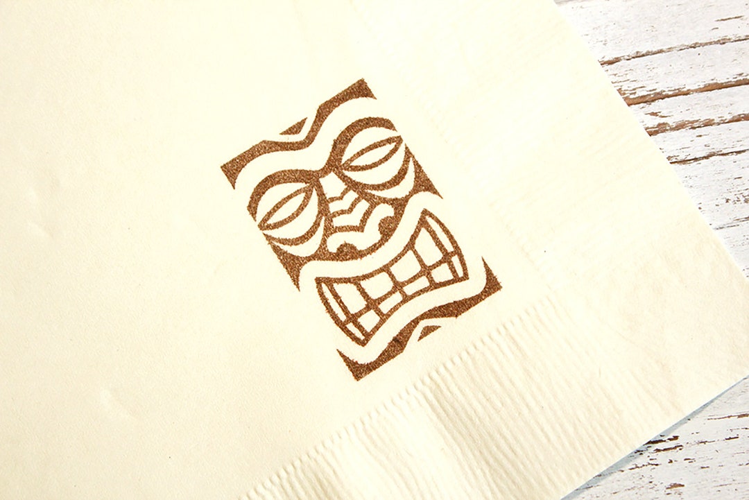 Hawaiian Tiki Party Napkins Set of 25 3 Ply, 1/4 Fold Luncheon Napkins