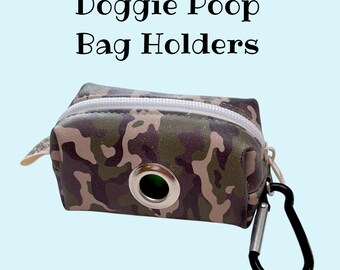 Dispensadores de bolsas para excrementos de perro - Estampado de camuflaje - Dispensador de bolsas para perros hecho a mano