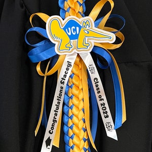 CUSTOM Graduation Lei for any school High School or College grad lei, custom school logo & colors Class of 2024 Personalized image 9