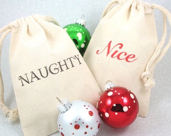 Naughty or Nice Christmas Favor Bags 4x6- Set of 10 - Christmas party, gag gifts, gift bags, treat bags