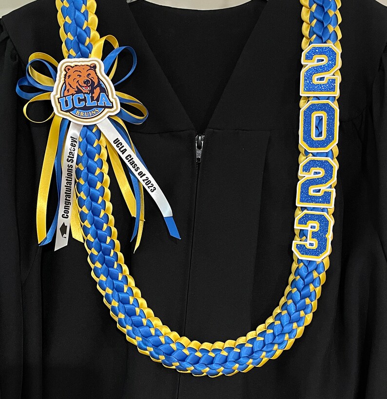 2024 Custom Graduation Lei for High school or College Grad custom school logo & colors Personalized lei, USC, UCLA, UC Irvine image 10