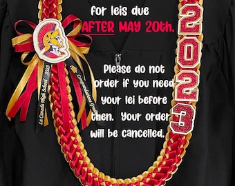 Custom Graduation Lei 2026– School Colors & Logo, Personalized Keepsake