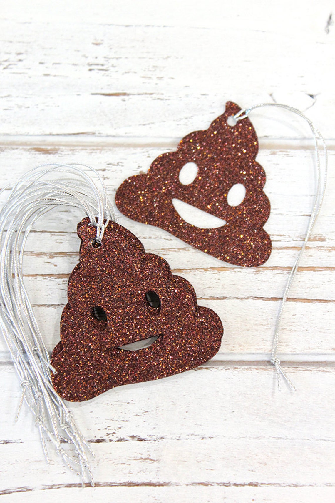 Poop Emoji Gift Tags Set of 10 Glitter Gift Tags Etsy