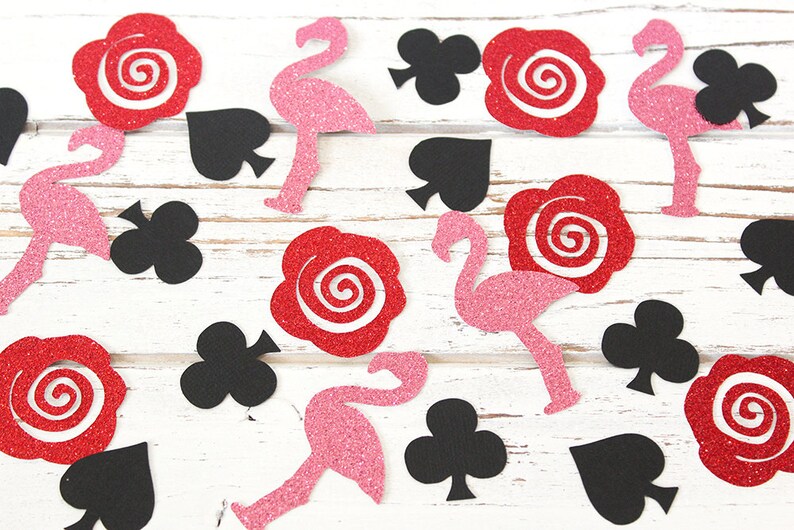 Were Painting the Roses Red Glitter Confetti 50 pieces Alice in Wonderland inspired Table confetti Party Decorations