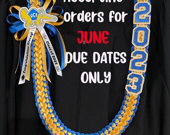 2024 Custom  Graduation Lei customized to any High school or College Grad - custom school logo & colors - Personalized lei