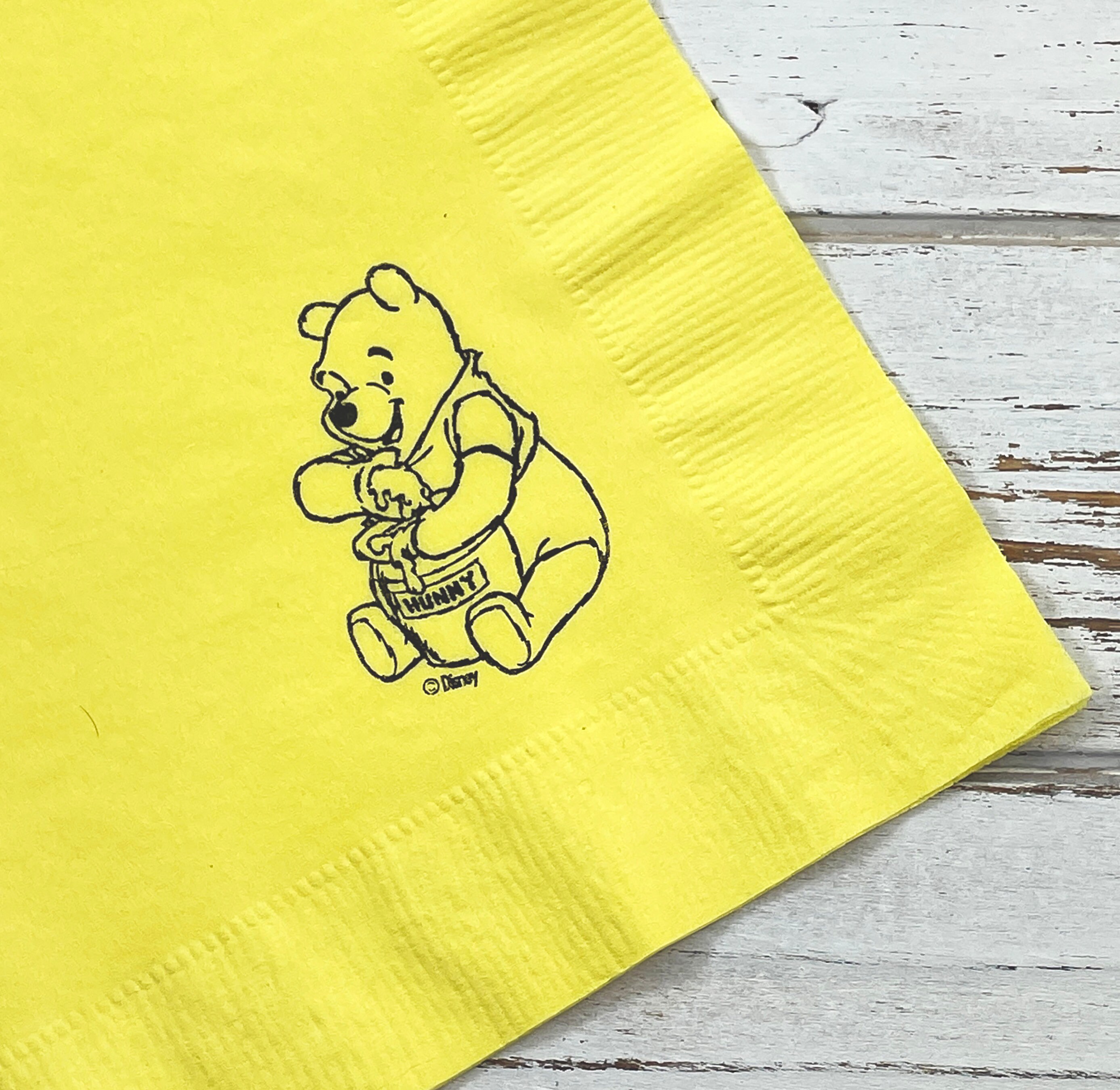 Winnie the Pooh Party Napkins Set of 25 3 ply 14 fold Luncheon napkins Personalization available Pooh and Piglet tigger