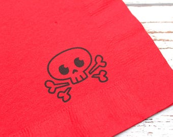 Pirate Party Napkins - Set of 25 (3 different images) - 3 ply, 1/4 fold Luncheon napkins