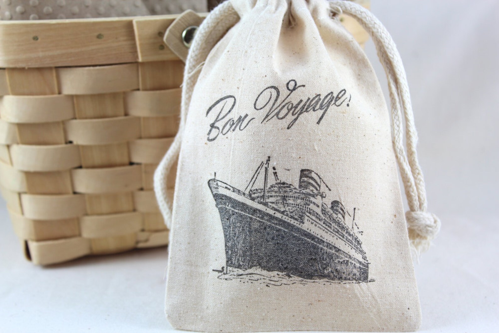 Bon Voyage Cruise Ship Party Favor Bags Set of 10 4x6 Muslin Etsy