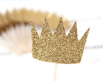 Max's Crown Glittery Cupcake Toppers - Set of 12 - Wild One, Wild thing