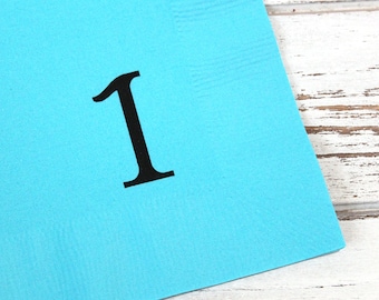 Birthday Ages Party Napkins -  Set of 25 - 3 ply, 1/4 fold Luncheon napkins