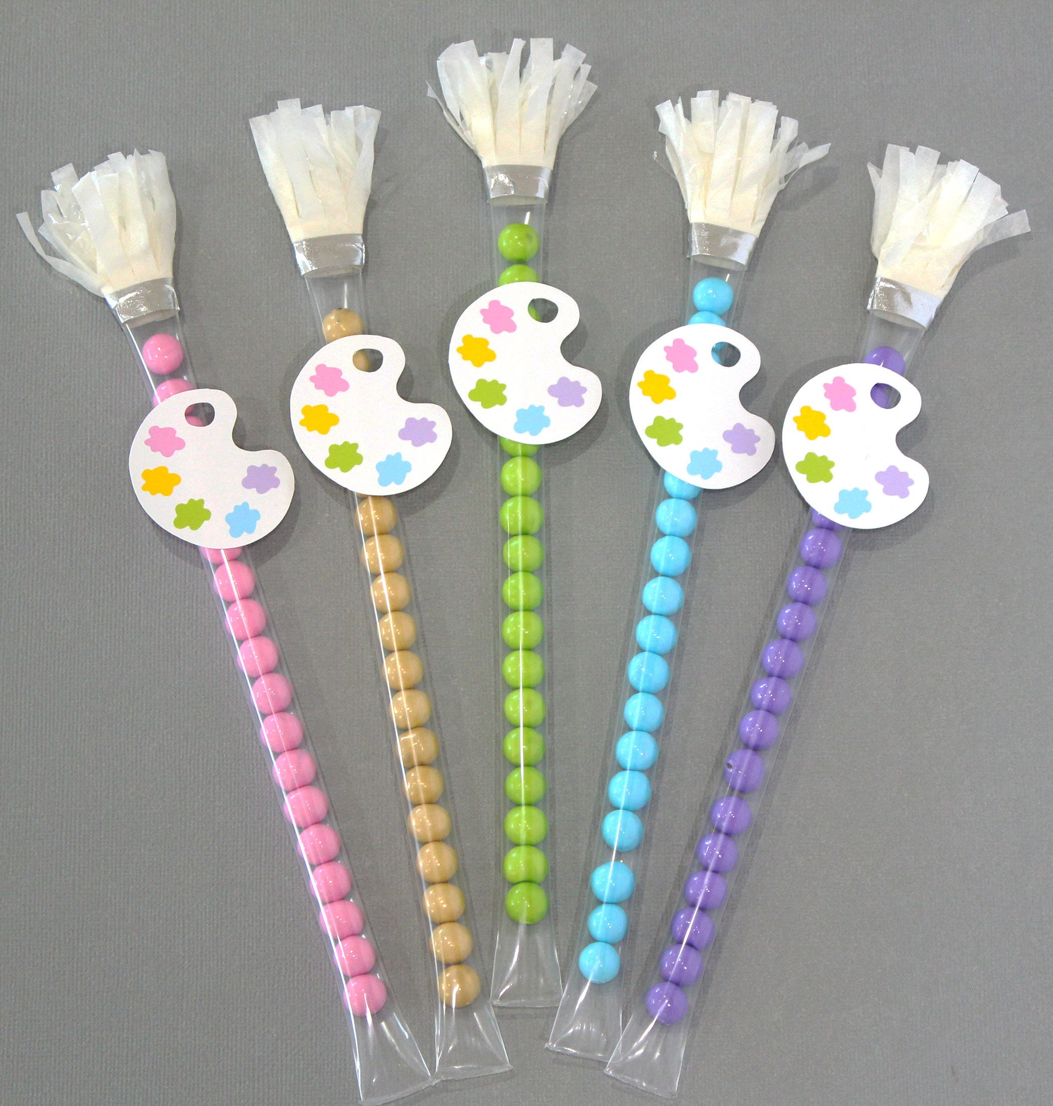 Paint Brush Candy Wands Set of 10 Art Party favors Paint Etsy