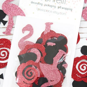 We&#39;re Painting the Roses Red Glitter Confetti - 50 pieces - Alice in Wonderland inspired, Table confetti, Party Decorations