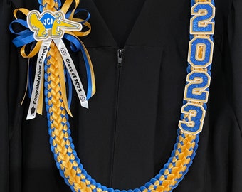 2024 Custom  Graduation Lei for High school or College - custom school logo & colors - Personalized lei, USC, UCLA, UC Irvine