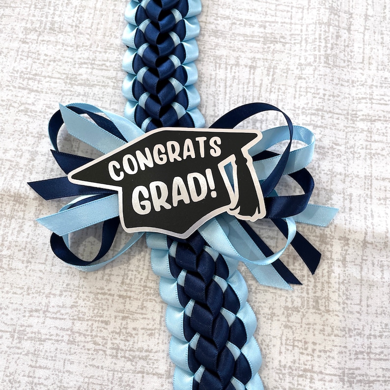 Custom Color Graduation Leis Double Braided Ribbon Lei Etsy