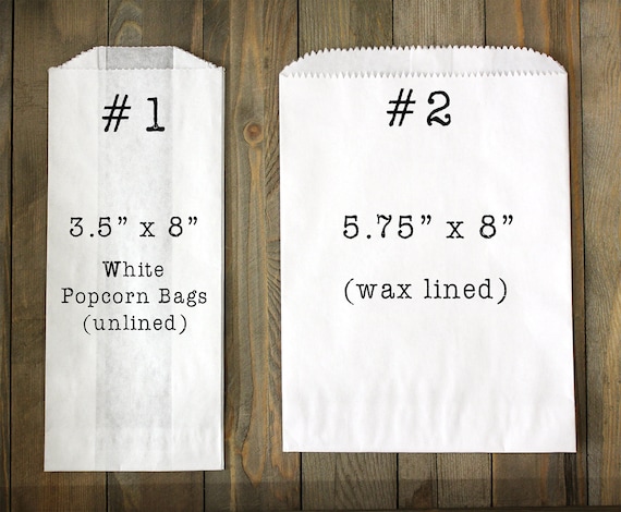 plain white popcorn bags