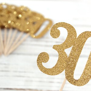 30th Birthday Cupcake Toppers - Set of 12 - birthdays, anniversary, milestone, happy 30th
