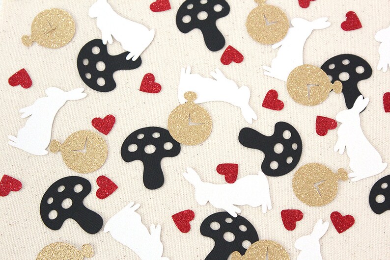 Down the Rabbit Hole Glitter Confetti 60 pieces Table confetti Party Decorations
