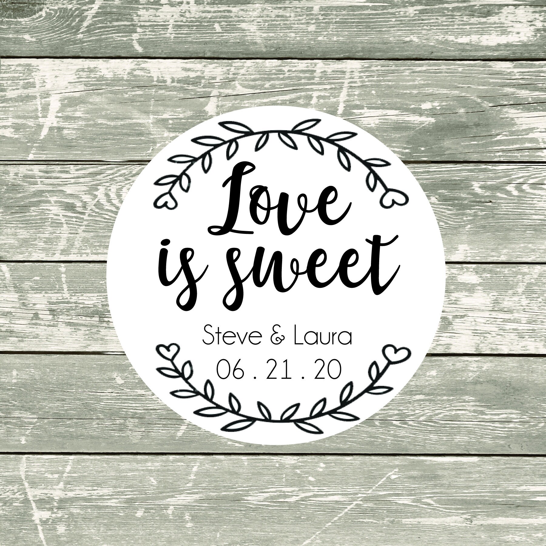 Love is Sweet Personalized Wedding Favor Labels personalized | Etsy