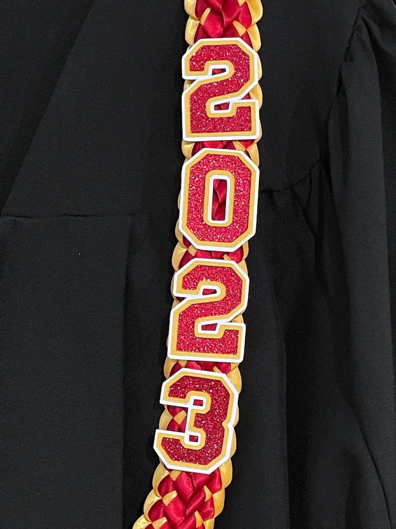 2024 Custom Graduation Lei for High school or College Grad custom school logo & colors Personalized lei, USC, UCLA, UC Irvine image 7