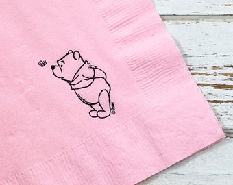 Winnie the Pooh Party Napkins - Set of 25 - 3 ply, 1/4 fold Luncheon napkins - Personalization available - Pooh and Piglet, tigger