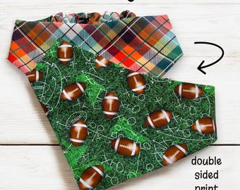 Pañuelo para perro con diseño de fútbol americano - Diseños reversibles - Sin nudos - Fácil de poner y quitar