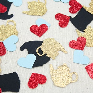 Mad Hatters Tea Party Glitter Confetti 70 pieces Alice in Wonderland inspired, Table confetti, Party Decorations image 3