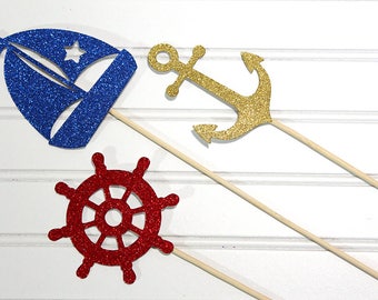 Nautical Centerpiece Sticks - Baby showers, Nautical Birthday