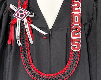 Boy Graduation Leis Graduation Leis Grad Leis Kid Graduation Leis Theme graduation Leis Half and Half graduation Leis 2 Ribbon Color leis