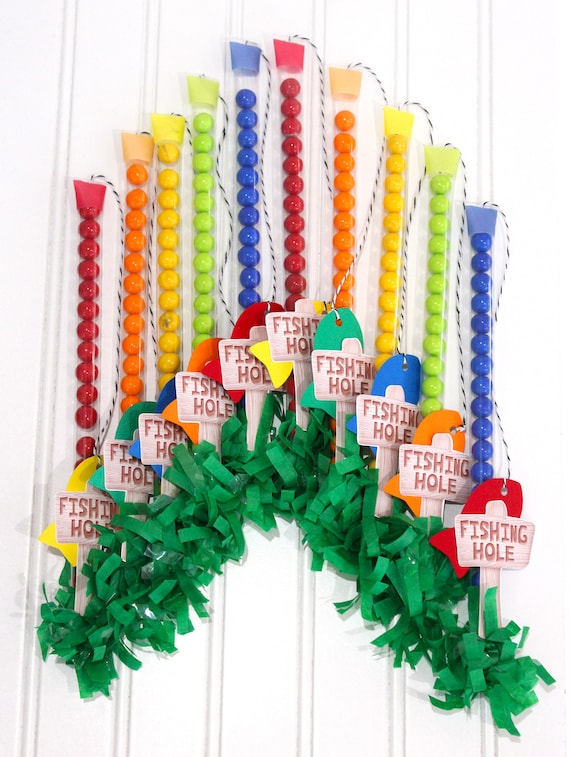 The Big ONE Fishing Pole Candy Favors Set of 10 O-fish-ally ONE