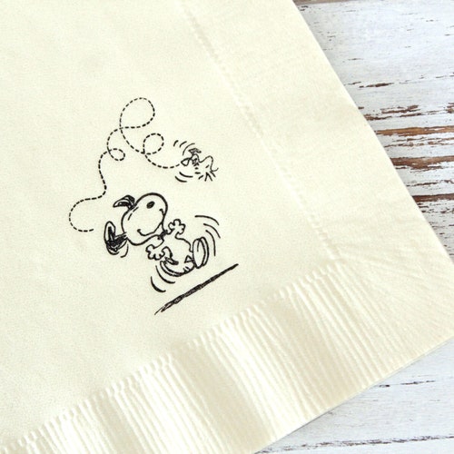 Snoopy Party Napkins Set of 25 3 Ply 1/4 Fold Luncheon Etsy