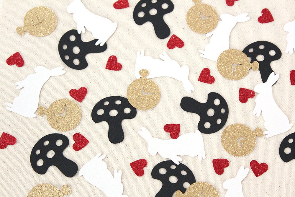 Down the Rabbit Hole Glitter Confetti 60 pieces Table confetti Party Decorations